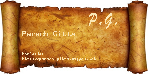 Parsch Gitta névjegykártya